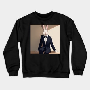 Tuxedo Bunny Rabbit Sitting Crewneck Sweatshirt